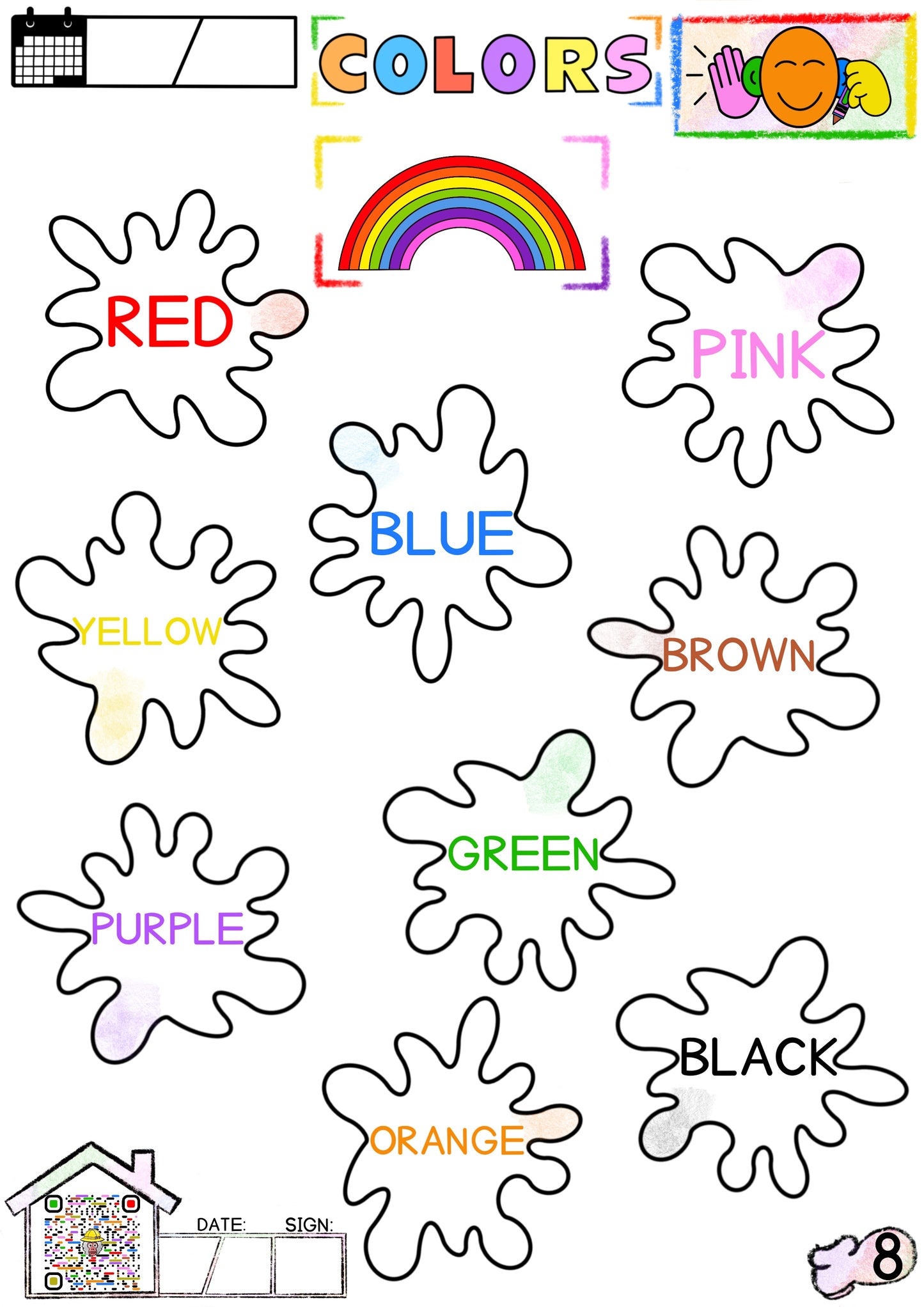 Learn colors in English with this crayon coloring activity.
