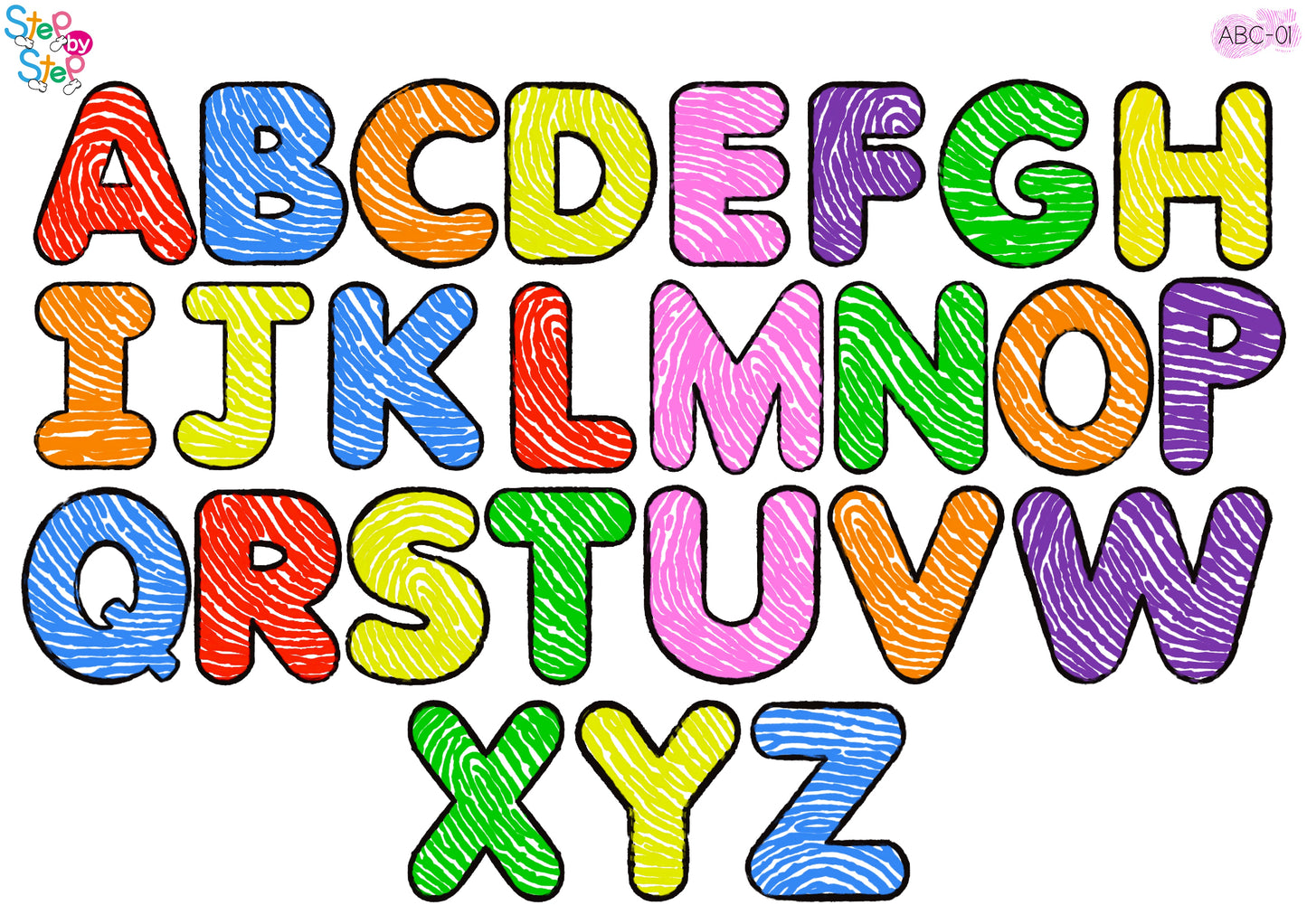 ABC Alphabet Flashcards (Finger Steps)